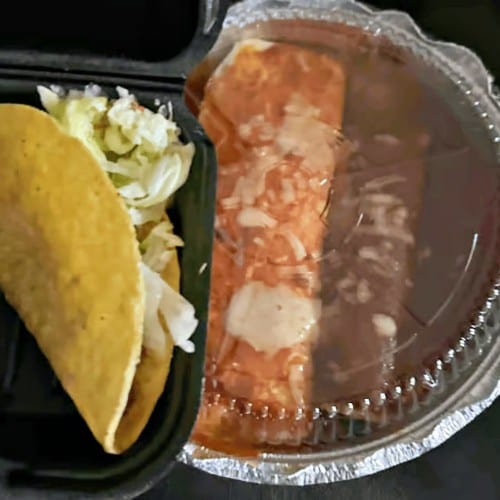 One Burrito, One Chalupa, One Beef Taco & One Enchilada Plate.